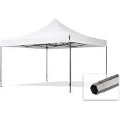 TOOLPORT 4x4m Stahl Faltpavillon, ohne Seitenteile, weiß
