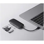 Aukey CB-C71, 100 W, Schwarz, MicroSD (TransFlash), MicroSDHC, MicroSDXC, SD, SDHC, SDXC, HDMI, RJ-45, Thunderbolt 3, USB 3.2 Gen 1 (3.1 Gen 1) Type-C, Aluminium, Polycarbonat (PC), USB