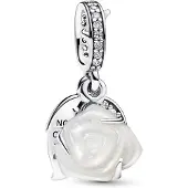 Pandora 793200C01 Charm-Anhänger Weiße Blühende Rose Silber