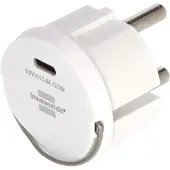 Brennenstuhl USB-C Adapter, kompakt, 2,4A Ausgang, Sicherheitsfunktionen, L 39 x B 39 x H 44 mm, weiß