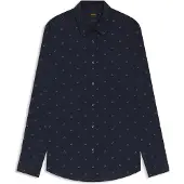 BOSS für Herren. 50553704 Regular Fit Popeline-Hemd navy print (L), Lässig, Baumwolle, Langarm, Marine