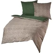 TRAUMSCHLAF Mako-Satin Wendebettwäsche Texture 200x200 cm + 2x 40x80 cm grün