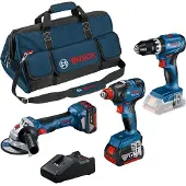Bosch Profi Set Combo Kit Schrauber Schleifer GSB GDX GWS Akku 2x5Ah 0615990N31
