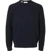 Selected Rundhalspullover "SLHROSS LS KNIT STRUCTURE CREW NECK NOOS" Baumwolle, regular fit