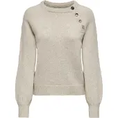 ONLY Rundhalspullover "ONLEMMA LS BUTTON ONECK EX KNT" Kunstfaser, regular fit