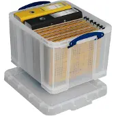 Really Useful Box - Box 35 liter, transparant, per stuk verpakt in karton