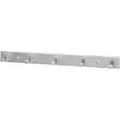 Hermeta Handtuchhakenleiste 5 Haken Höhe 35 mm Länge 360 mm Aluminium silberfarbig eloxiert Ausladung 33,...
