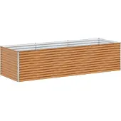 vidaXL Hochbeet Hellbraun 290 x 100 x 68 cm Verzinkter Stahl