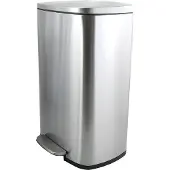 Spirella Abfalleimer 50 Liter Edelstahl mit Absenkautomatik und Inneneimer "Akira" Küche Mülleimer Softclose Abfalleimer silber matt