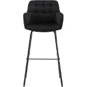 Vente-unique Barhocker 2er-Set - Samt & Metall - Schwarz - PEGA von Pascal MORABITO