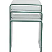 Vente-unique Beistelltisch 3er-Set - gebogenes Glas - MINKA