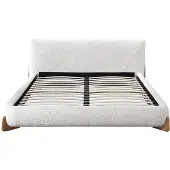 Vente-unique Bett 180 x 200 cm - Bukla - Weiß und Natur - GAMURA