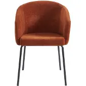 Vente-unique Stuhl 2er-Set mit Armlehnen - Stoff & Metall - Terracotta - MORONI