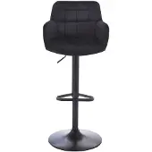 Vente-unique Barhocker 2er-Set - Samt & Metall - Höhenverstellbar - Schwarz - PEGA