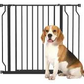 PawHut Hunde Türschutzgitter Treppenschutzgitter 75-95 cm Hunde Türgitter Stahl Schwarz