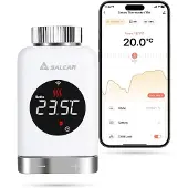 Salcar Heizkörperthermostat TRV801W Thermostat Heizung Smart LCD WiFi Thermostat kompatibel mit Amazon Alexa & Google Home Heizungsthermostat Tuya Smartes Heizkörper, kein Gateway Erforderlich