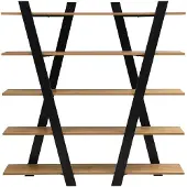 Vente-unique Regal Tuzla Schwarz Naturfarben Hell 156 cm