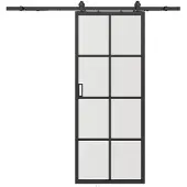 Vente-unique Wandschiebetür - Aluminium und mattiertes Einscheibenglas - H 205 x B 83 cm - WILDEN II