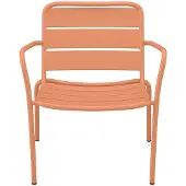 Vente-unique Gartensessel niedrig & stapelbar - Metall - Hellorange - MIRMANDE von MYLIA