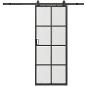Vente-unique Wandschiebetür – Aluminium und gehärtetes Glas – H 205 x B 93 cm – WILDEN II