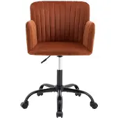 Vente-unique Bürostuhl höhenverstellbar - Samt - Terracotta - TOARA
