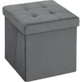 HOMCOM Sitzhocker-38L x 38B x 38H cm-Grau | Gr.: onesize