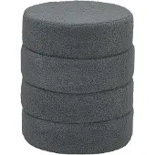 HOMCOM Fußhocker-Ø40 x 45H cm-Dunkelgrau | Gr.: onesize