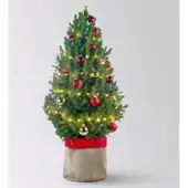 Pflanzen-Kölle Weihnachtsbäumchen inkl. Deko, rot-gold, Topf-Ø 25 cm, Höhe ca. 100 cm