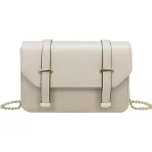 Gallantry Paris Gallantry, Damen Umhängetasche mit goldener Kette und Zierschnalle, Beige