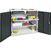 Stumpf & Kossendey Werkzeug-/Beistellschrank H1000xB1000xT500 mm 2 Schubladen, 2 Böden lichtgrau/anthrazitgrau