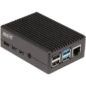 Joy-It Aluminiumgehäuse für Raspberry Pi 4 B (schwarz (matt))