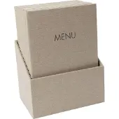 Sigel Speisekarten-Mappen mit Gummi-Bindung 10er-Set, inkl. Aufbewahrungsbox gratis, Blindprägung: MENU, m