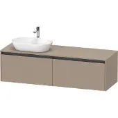 Duravit Waschtischunterschrank Ketho.2 160x55cm, Beck. li, lei, 2 Ausz., wandhängend