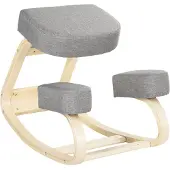 Vinsetto KNIESTUHL, ergonomischer Sitzhocker, Polsterhocker, 120 kg belastbar, Grau