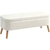 HOMCOM Sitzbank-120L x 42B x 45H cm-Cremeweiß | Gr.: onesize