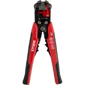 Stier Automatik Schneid-, Crimp- und Abisolierzange Kombi+, Absetzzange, Kabelabstreifer, Abtrennen von Drähten aller Art 0,2 - 6,0mm², präzise & effiziente Verarbeitung