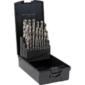 Stier Spiralbohrer Set HSS-Co5 / HSS-E, 25-teilig, Premium Metallbohrer Satz, Stahlbohrer Satz, geschliffen, zylinderischer Schaft, Cobalt Gehalt von 5%, DIN 338, Typ N