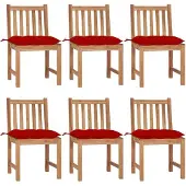 Syfax Gartenstühle 6 Stk. mit Kissen Massivholz Teak