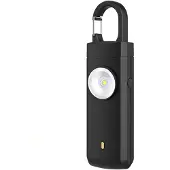 INF Wiederaufladbarer 130dB Personenalarm mit LED Licht, 2 Stück Schwarz