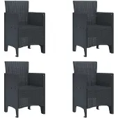 vidaXL Gartenstuhl 4 pcs Anthrazit 53 x 49 x 85 cm Polypropylen