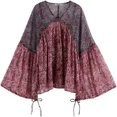 Scotch & Soda Printed Fil Coupe Top Blue Mountain Paisley Mix Größe: 38 | Blusen Outlet | Damen | Blau