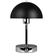 Dyberg Larsen Tischlampe, Kabellos Dimmbar Tischleuchte, Led Tischleuchte Deko Leselampe, USB Wiederaufladbare Malmö chrom schwarz
