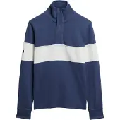 Superdry für Herren. M2014171A Klassisches Rugbytrikot mit blauem Bäckerkragen (M), Lässig, Baumwolle