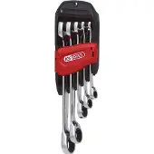 Ks Tools GEARplus Ratschenringmaulschlüssel-Satz, umschaltbar, 5-tlg 8-19mm