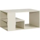 En.casa Couchtisch 'Antaa' Wohnzimmertisch 80 x 50 x 40 cm mit Stauraum rechteckig Sandfarben