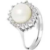 Diadema - Massiver Ring mit Süßwasserperle - Pure White Kollektion