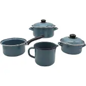 Kruger Kochtopf "Petrol" Set, 6 Stk. tlg. Emaille