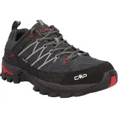 CMP Wanderschuh "RIGEL LOW WP TREKKING SHOES", Herren, Gr. 42, Synthetik, grau (titanio, ferrari), Leder, Schuhe Wanderschuh, wasserdicht