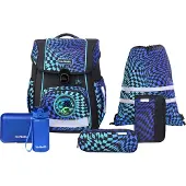 MCNEILL Schulranzen Bravo Schoolbag Set 9-teilig Gamer schwarz