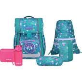 MCNEILL Schulranzen Bravo Schoolbag Set 9-teilig Seafish türkis